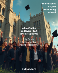 Ireland Tuition and Living-Cost Scholarships 2026 | Fully Funded Opportunities