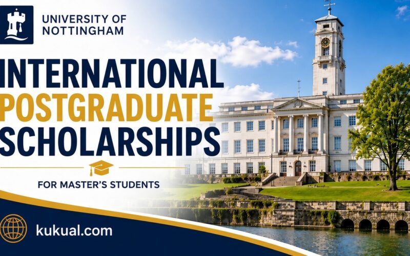 University of Nottingham campus building representing international postgraduate scholarships for master's students